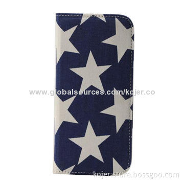 Flip Mobile Phone Case for Samsung S4, Canvas Material with Magnet Unseen Closure